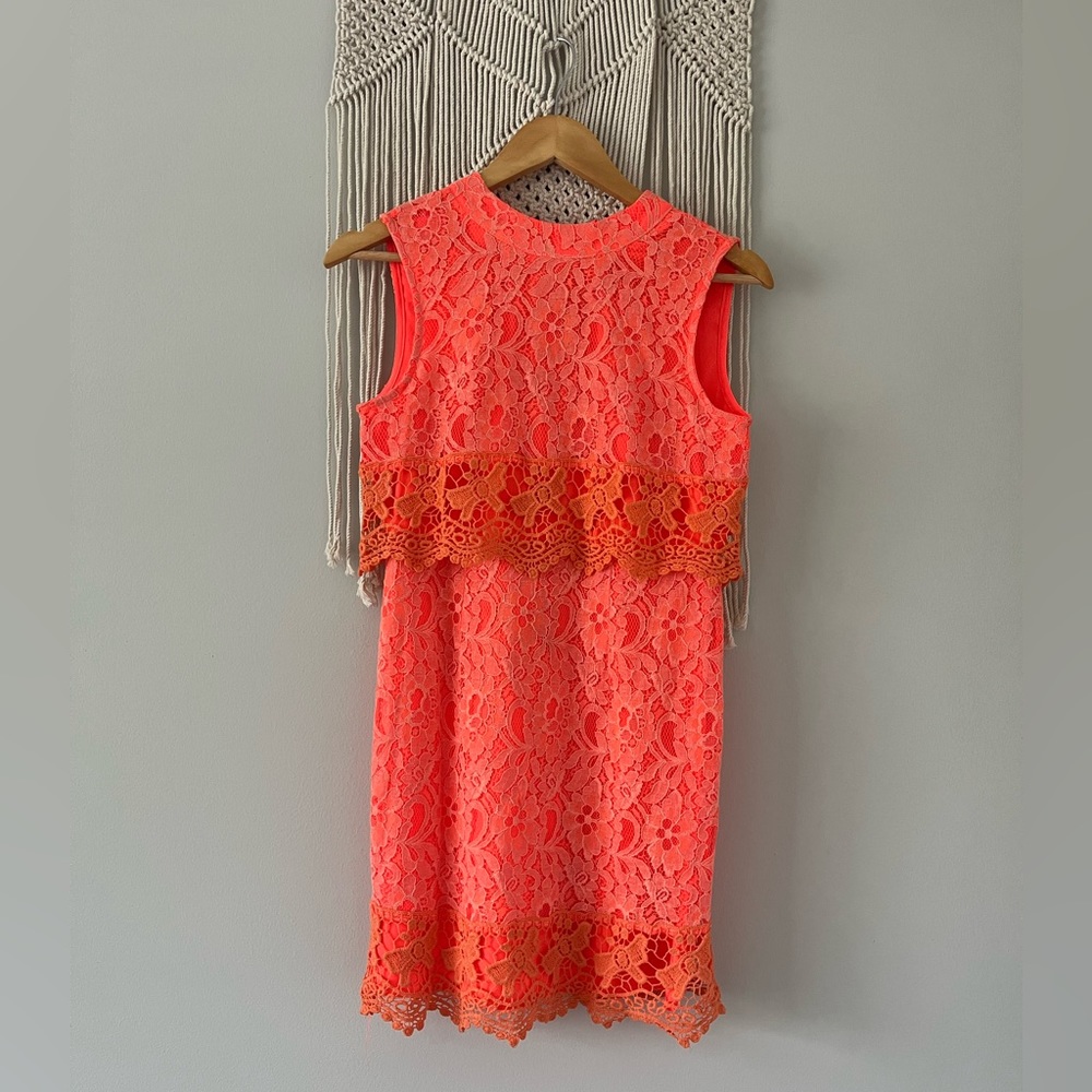Bright Orange/Pink, Above-The Knee Dress; Can be worn for multiple occasions!